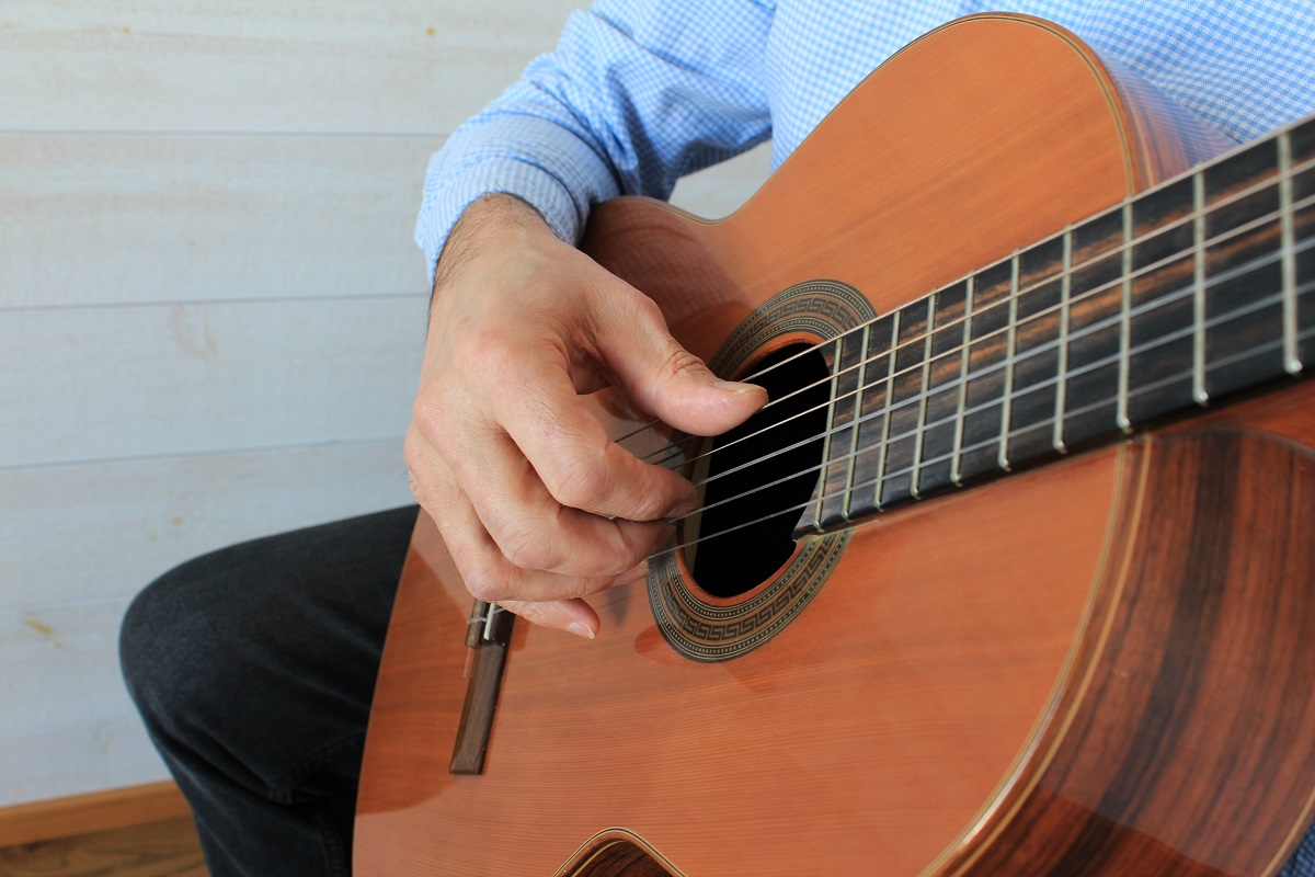 Right hand position on guitar